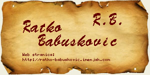 Ratko Babušković vizit kartica
